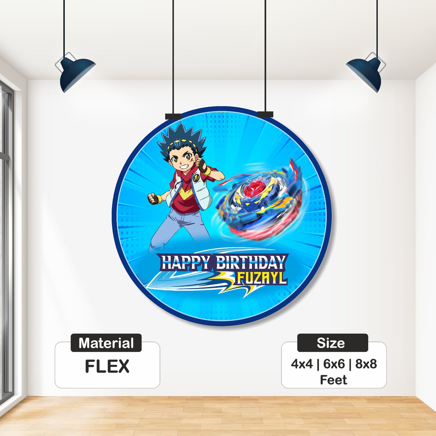Beyblade Theme Round Backdrop