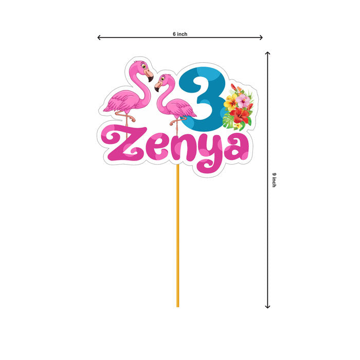 Flamingo Theme Customized Caketopper