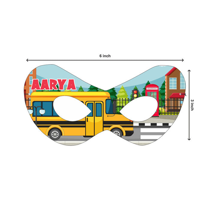 Wheels on the Bus Theme Personalized Eye Mask