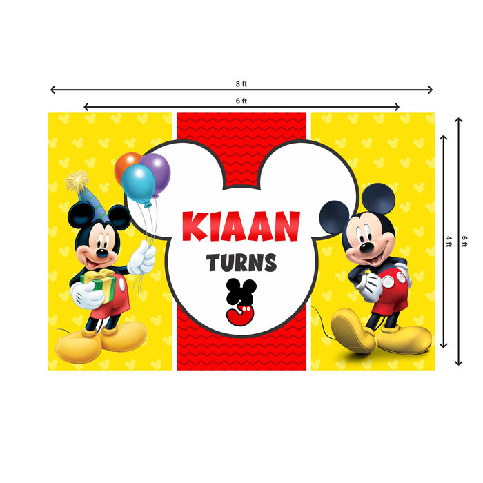 Mickey Mouse Theme Personalized Backdrop