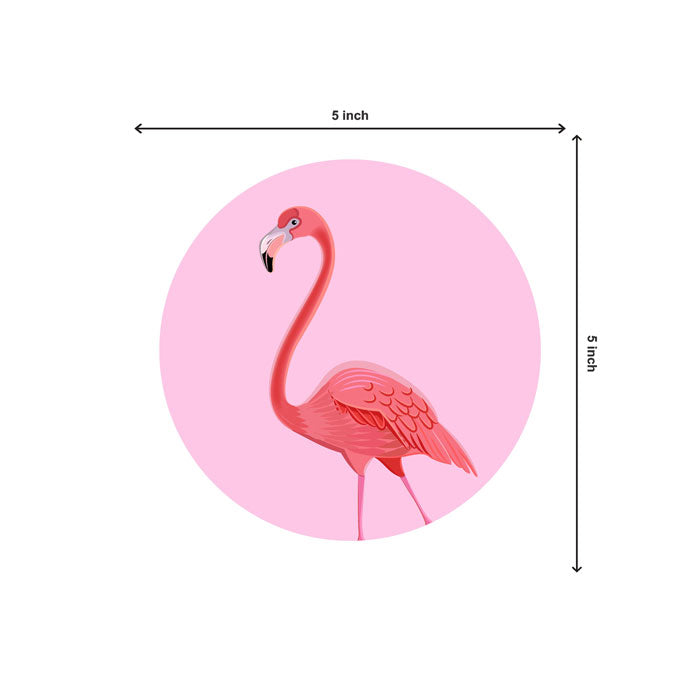 Flamingo Theme Round Swirls