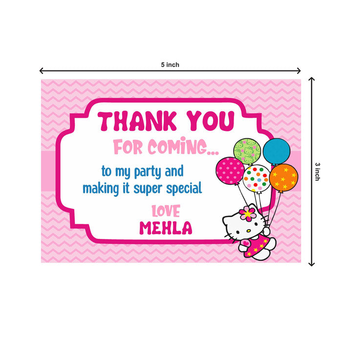 Hello Kitty Theme Thank You Cards