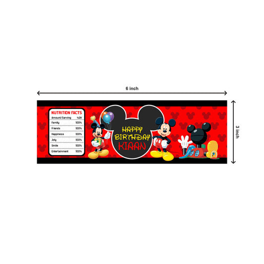 Mickey Mouse Theme Water Bottle Sticker
