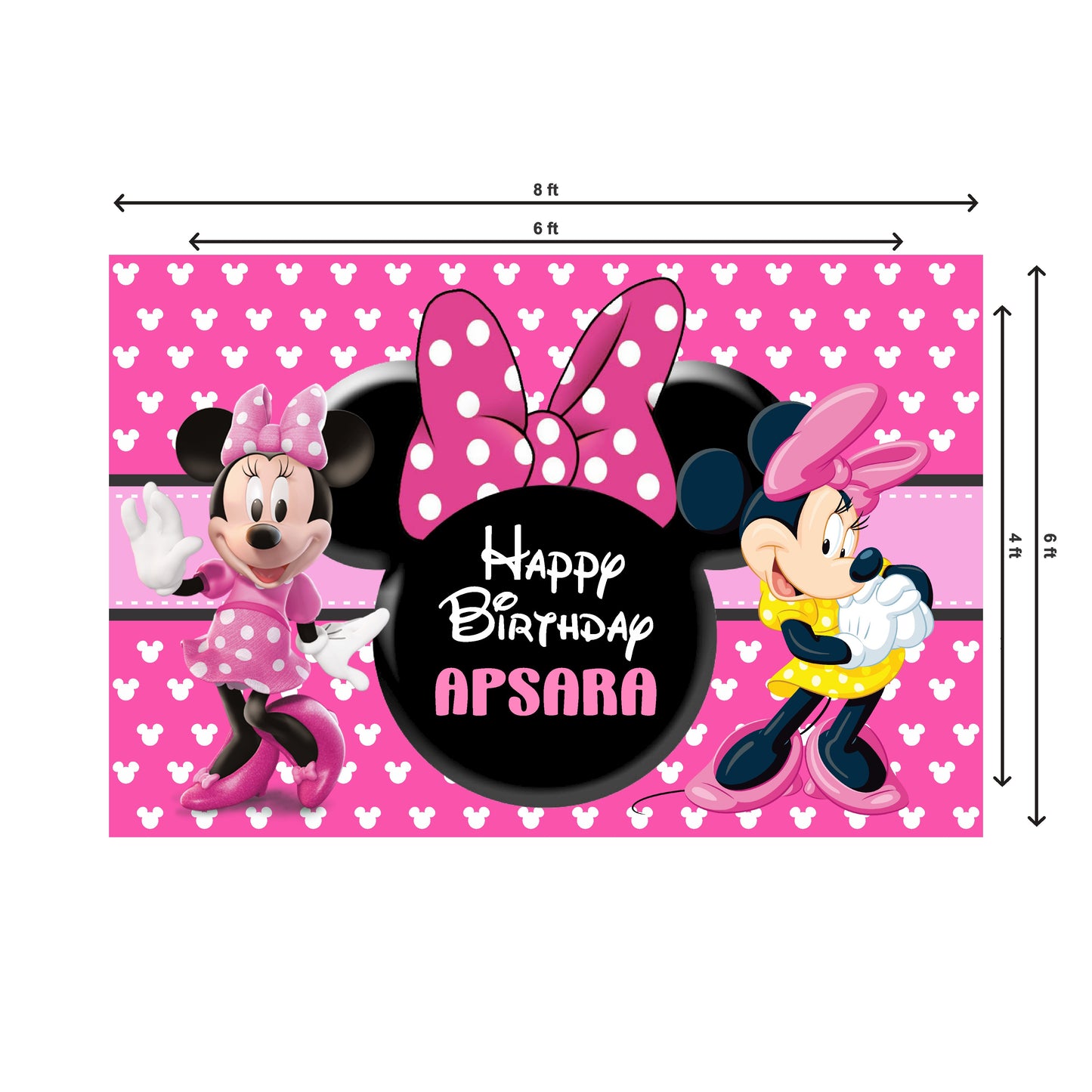 Minnie Mouse Theme Personalized Backdrop