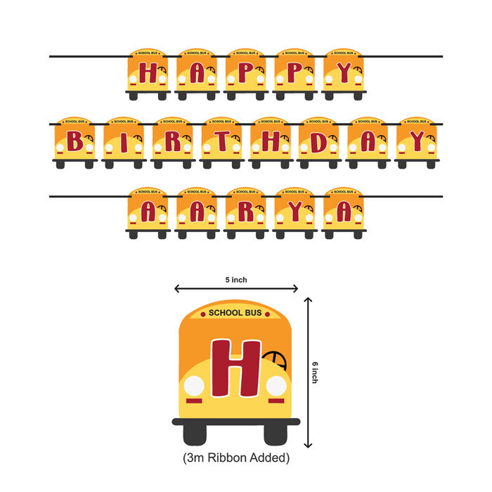Wheels on the Bus Theme Personalized Bunting