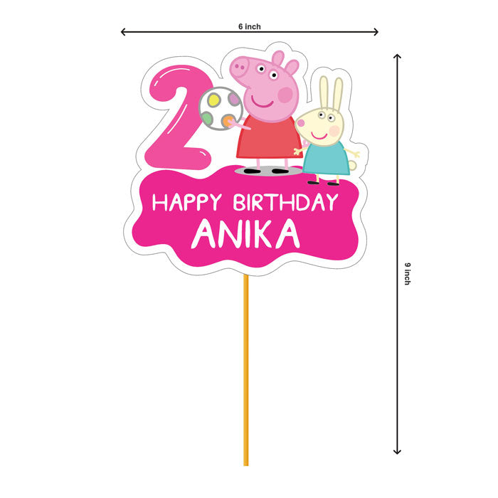Peppa Pig Girl Theme Caketopper
