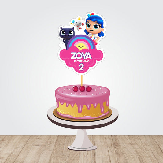True & the Rainbow Kingdom Theme Personalized Caketopper