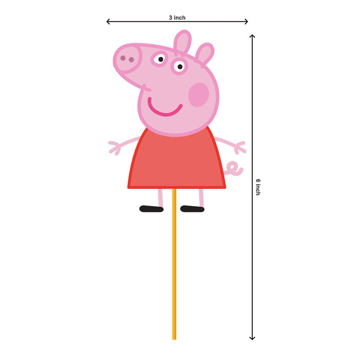 Peppa Pig Girl Theme Cupcake Topper