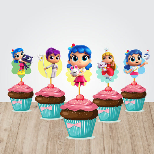 True & the Rainbow Kingdom Theme Classic Cupcake Topper