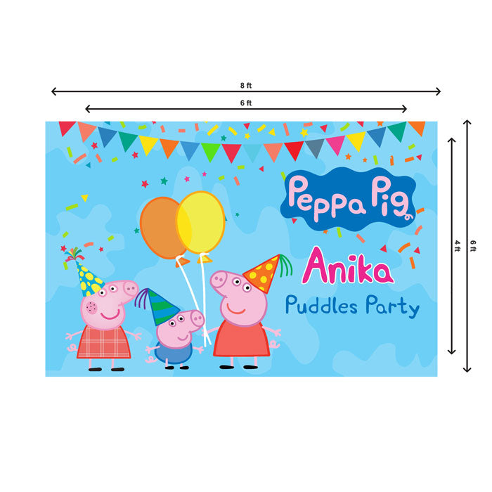 Peppa Pig Girl Theme Backdrop