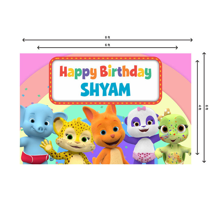 Word Party Theme Personalized Backdrop