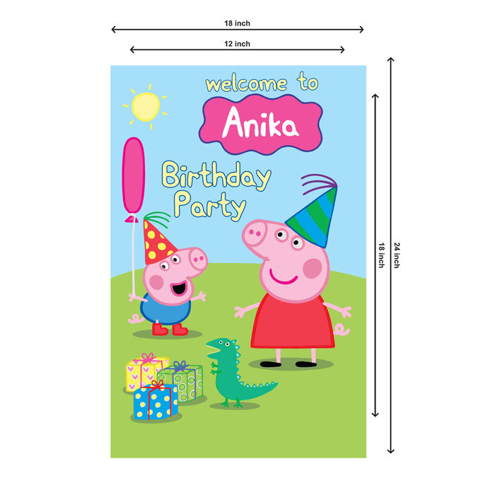 Peppa Pig girl Theme Welcome Board