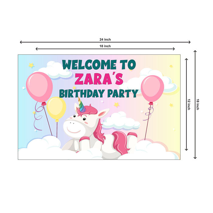 Unicorn Theme Personalized Welcome Board