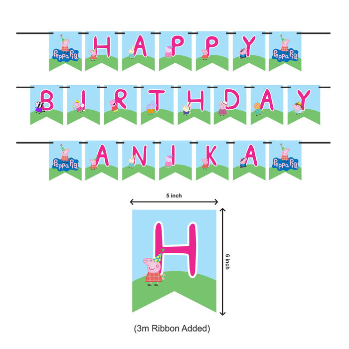 Peppa Pig Girl Theme Bunting