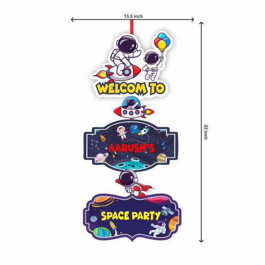 Space Theme Personalized Door Poster