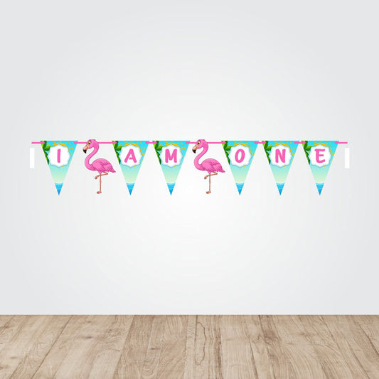 Flamingo Theme Age Bunting