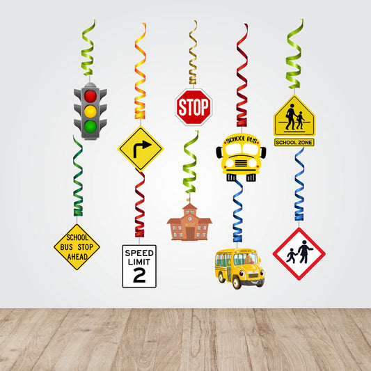 Wheels on the Bus Theme Swirls