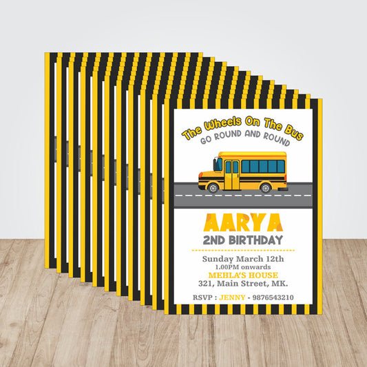 Wheels on the Bus Theme Invite