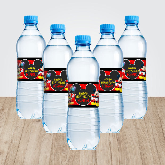 Mickey Mouse Theme Water Bottle Sticker