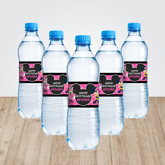Minnie Mouse Theme Water Bottle Sticker