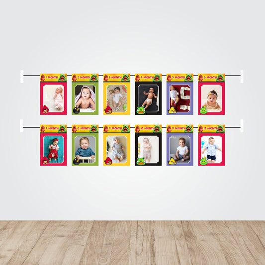 Angry Birds Theme 12 Months Bunting