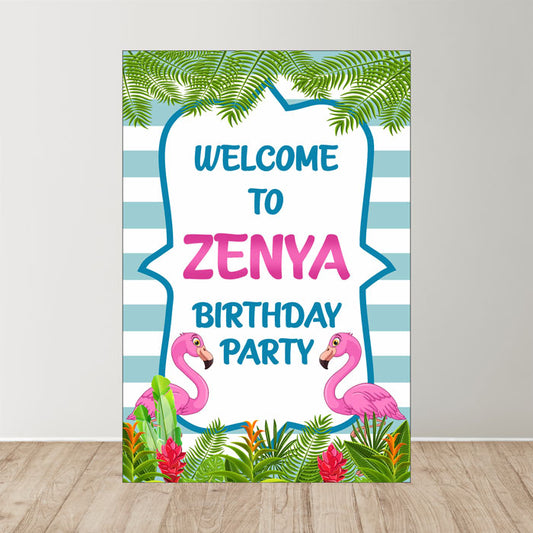 Flamingo Theme Welcome Board