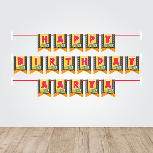 Wheels on the Bus Theme Customized Bunting