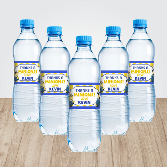 Minions Theme Water Bottle Sticker