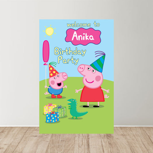 Peppa Pig girl Theme Welcome Board