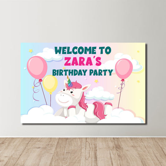 Unicorn Theme Personalized Welcome Board