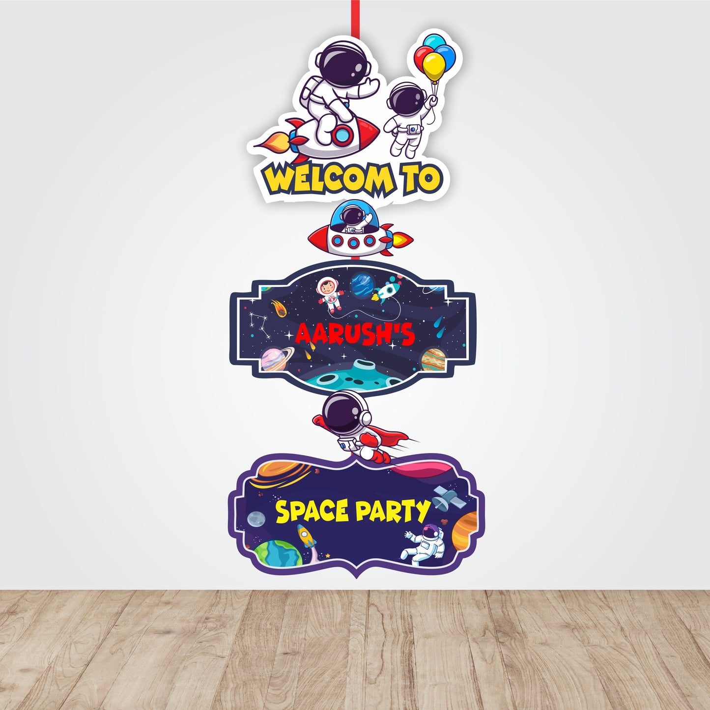 Space Theme Personalized Door Poster