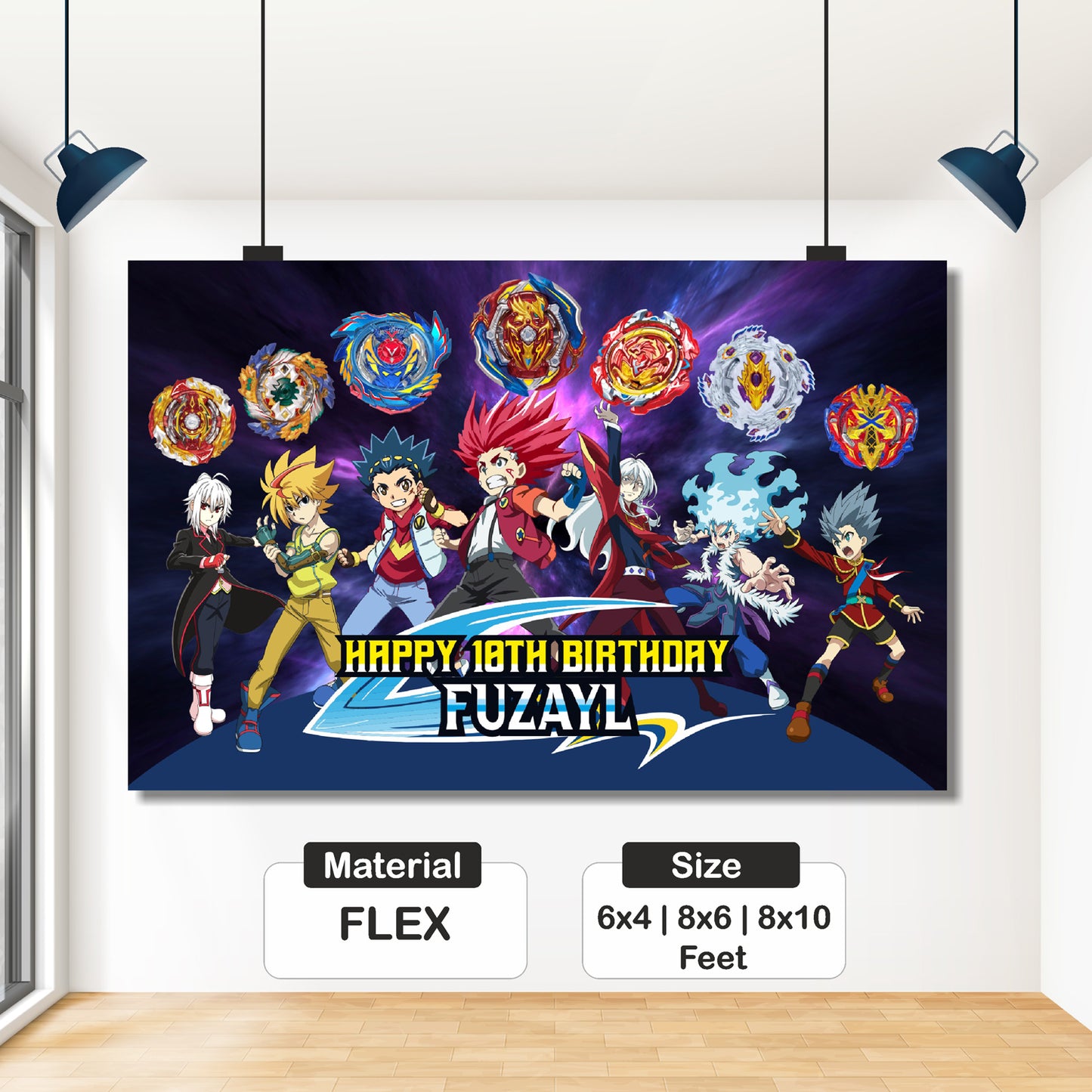 Beyblade Theme Personalized Backdrop