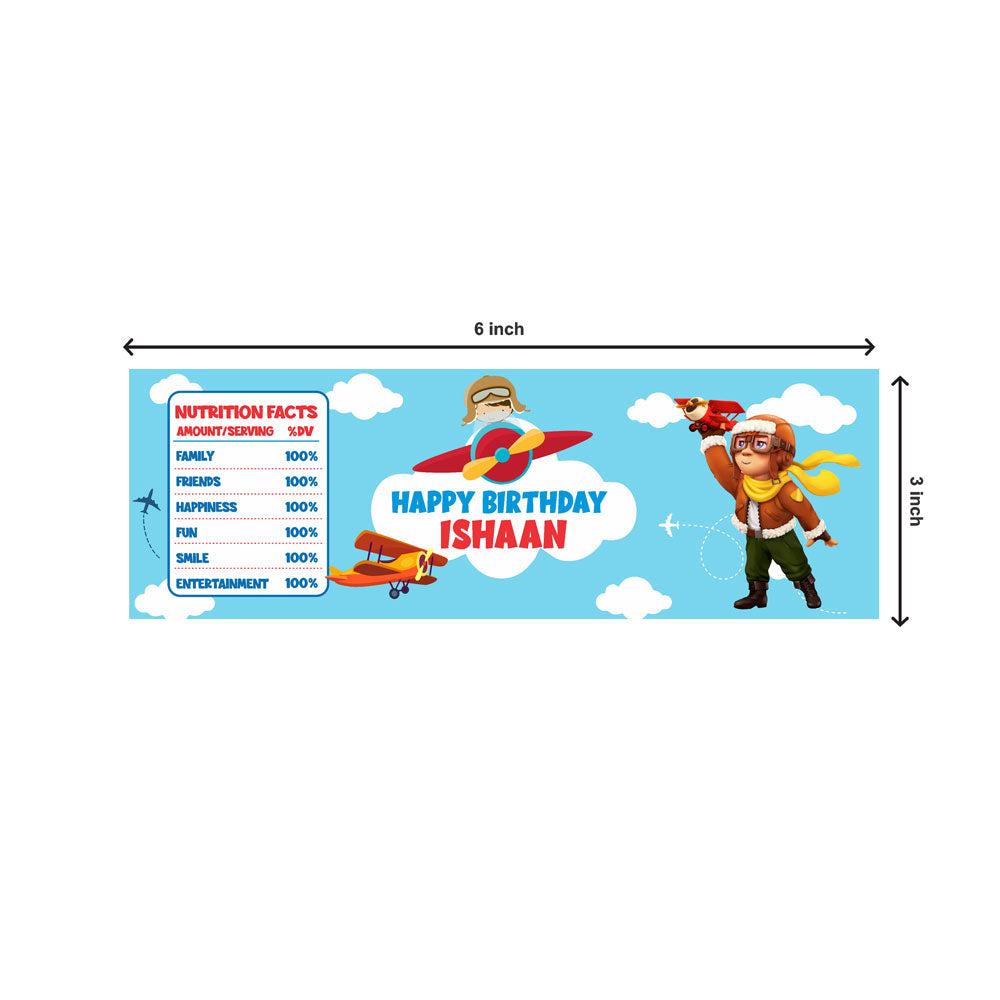 Airplane Theme Water Bottle Sticker