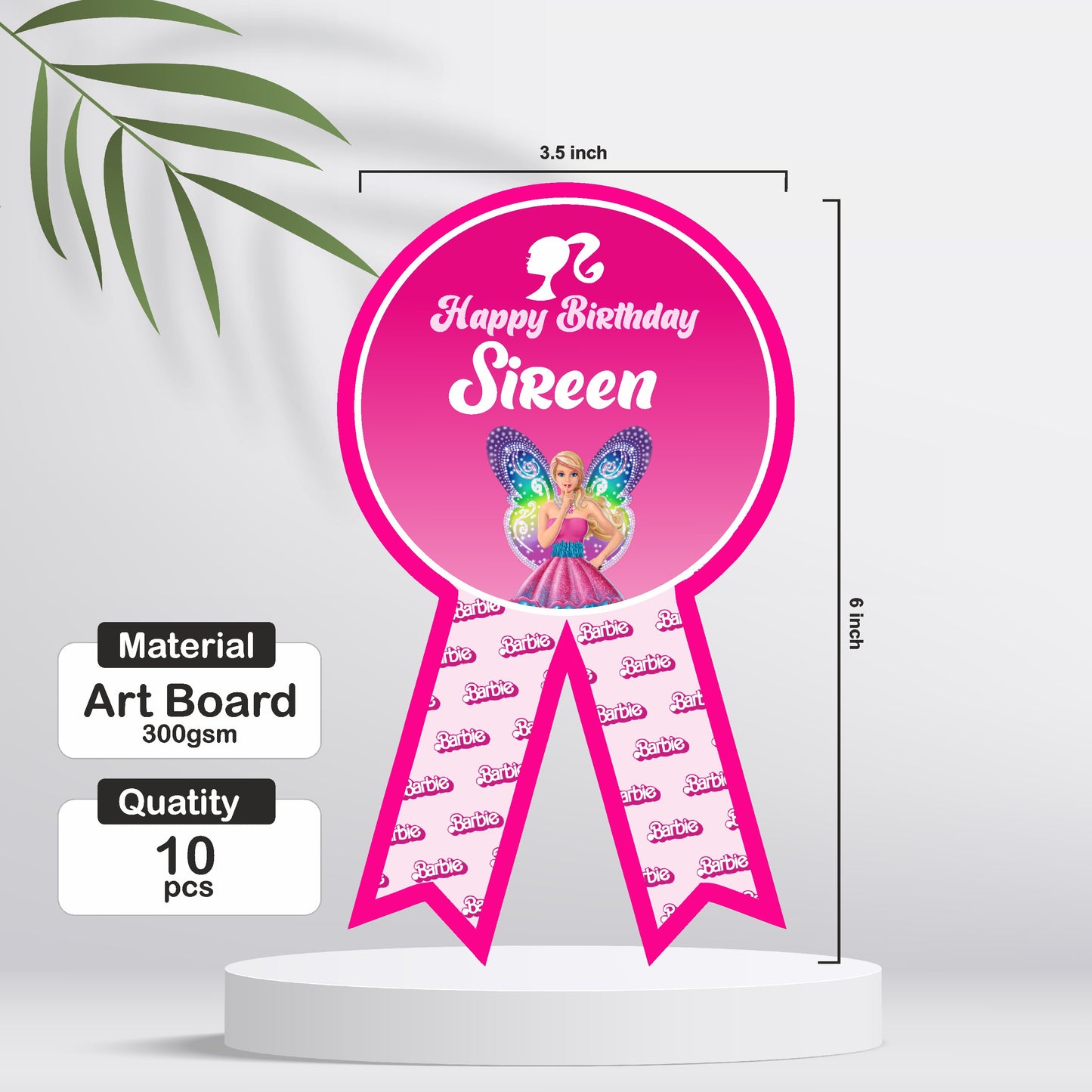 Barbie Birthday Theme Badge