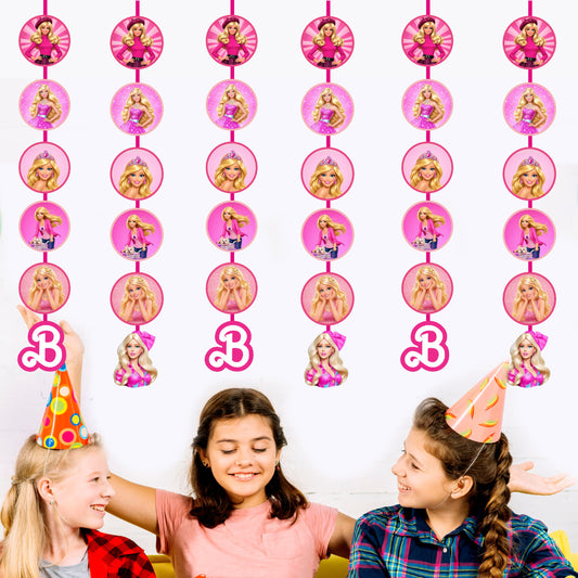 Barbie Birthday Theme Round Danglers