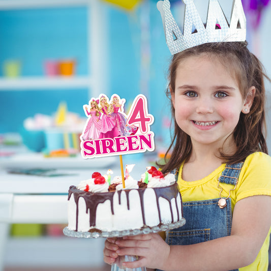 Barbie Birthday Theme Personalized Caketopper