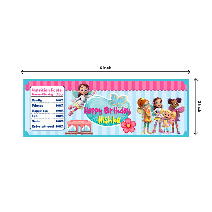 Butterbean's Café Theme Water Bottle Sticker