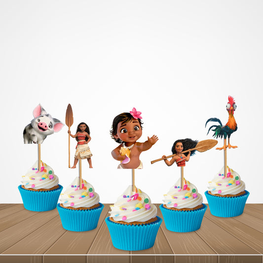 Moana Theme Cup Caketopper