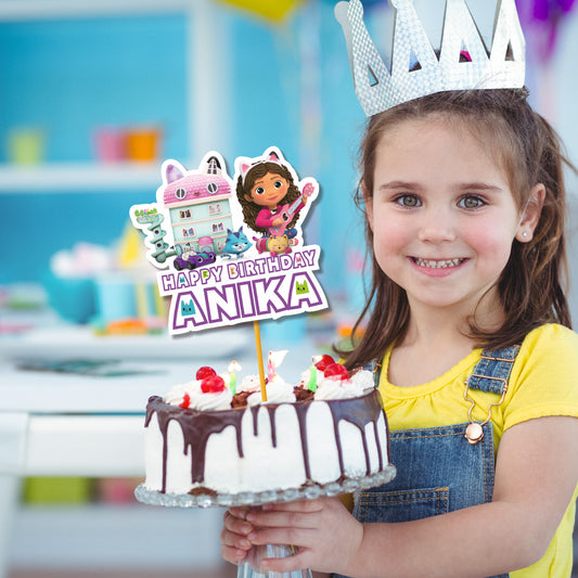 Gabby’s Dollhouse Theme Customized Cake topper
