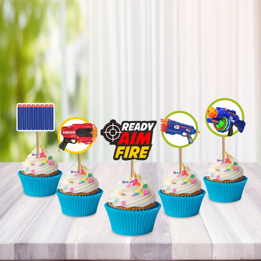 Nerf Gun Theme Cupcake Topper