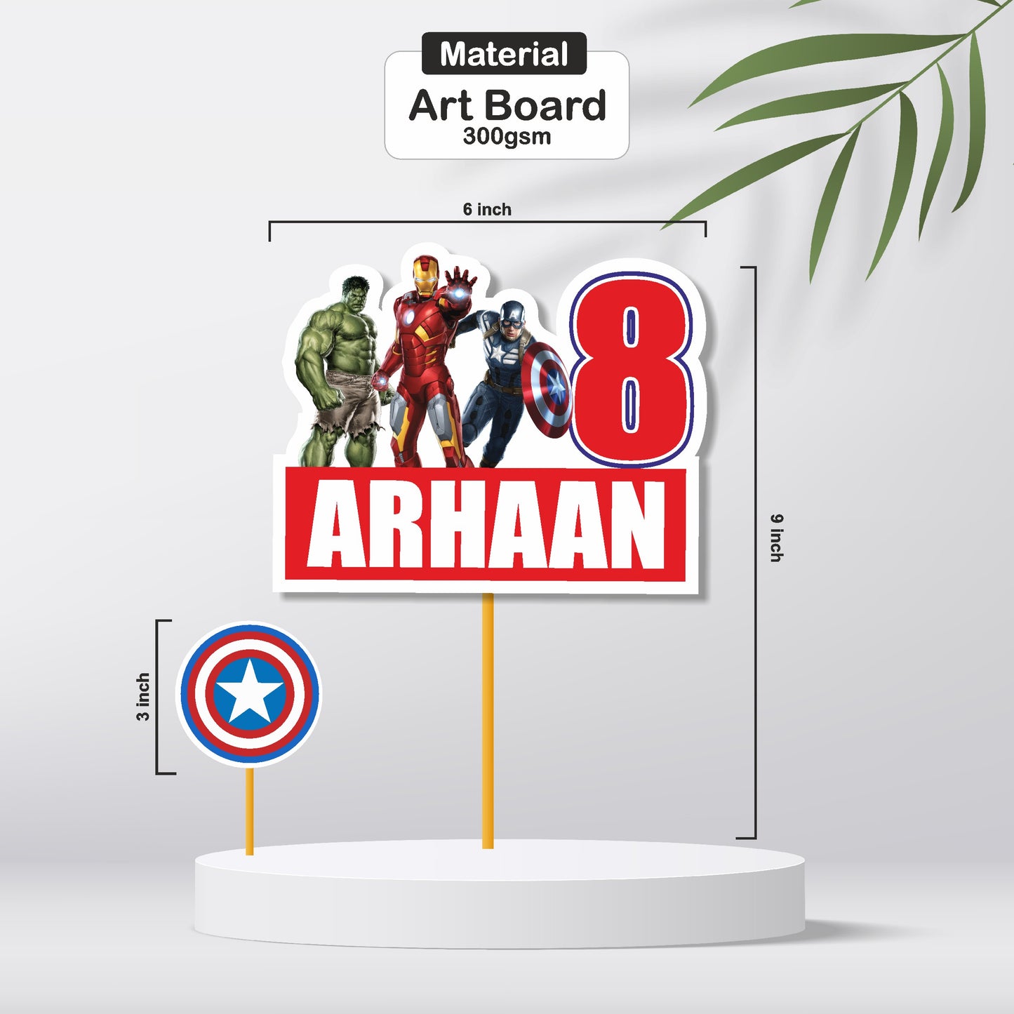 Avengers Theme Customized Caketopper