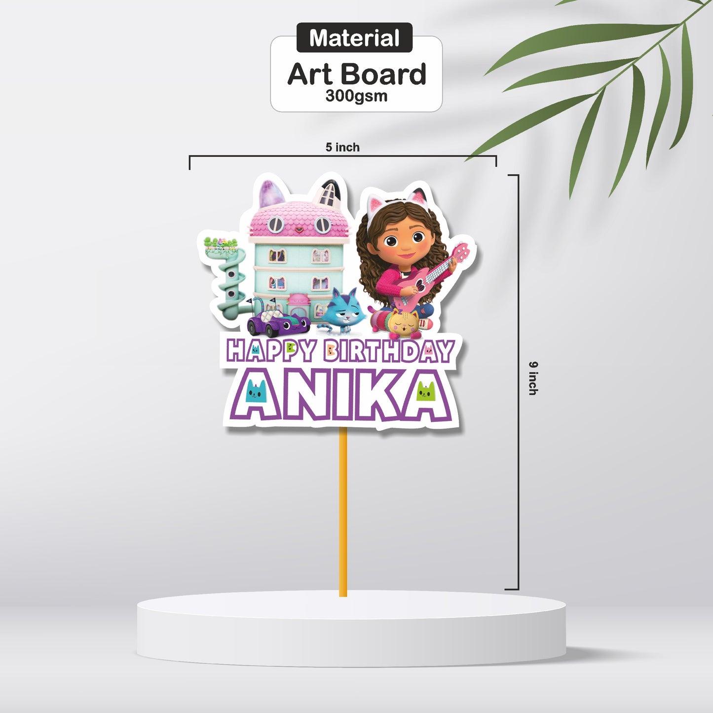 Gabby’s Dollhouse Theme Customized Cake topper