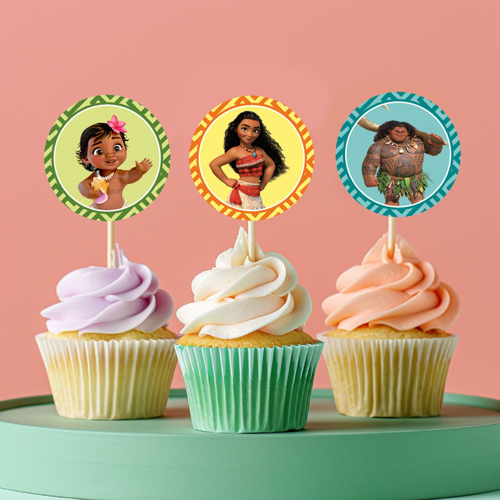 Moana Theme Round Cup Caketopper My Store