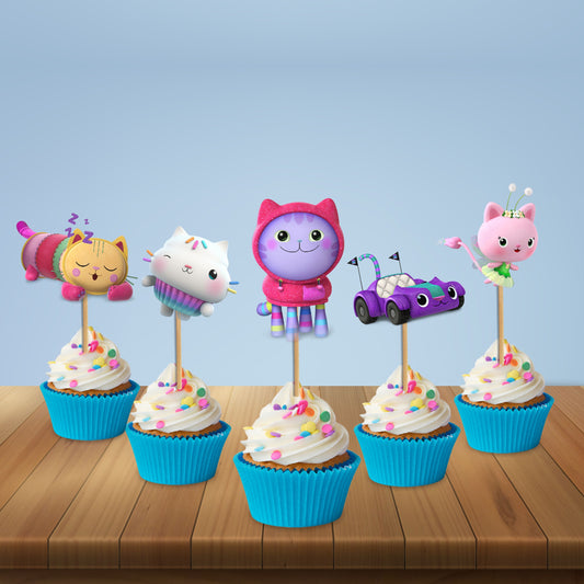 Gabby’s Dollhouse Theme Cup Caketopper