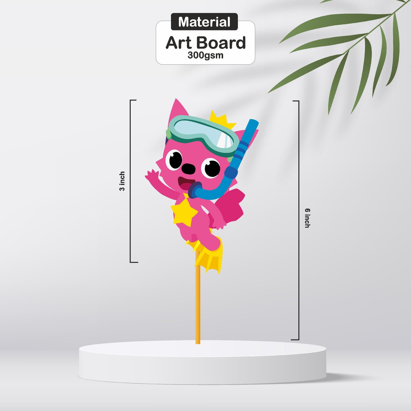 Baby Shark Theme Cupcake Topper