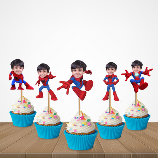 Spiderman Theme Customized Cupcake Topper