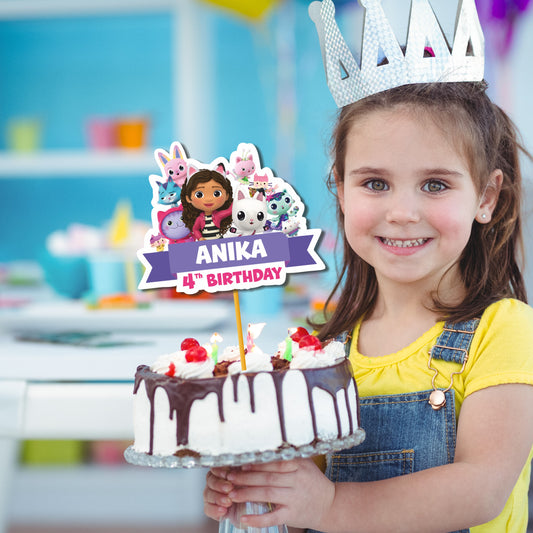 Gabby’s Dollhouse Theme Classic Cake topper