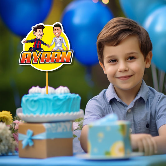 Football Theme Personalized Cake Topper