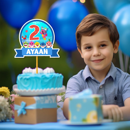 Baby Shark Theme Personalized Cake Topper
