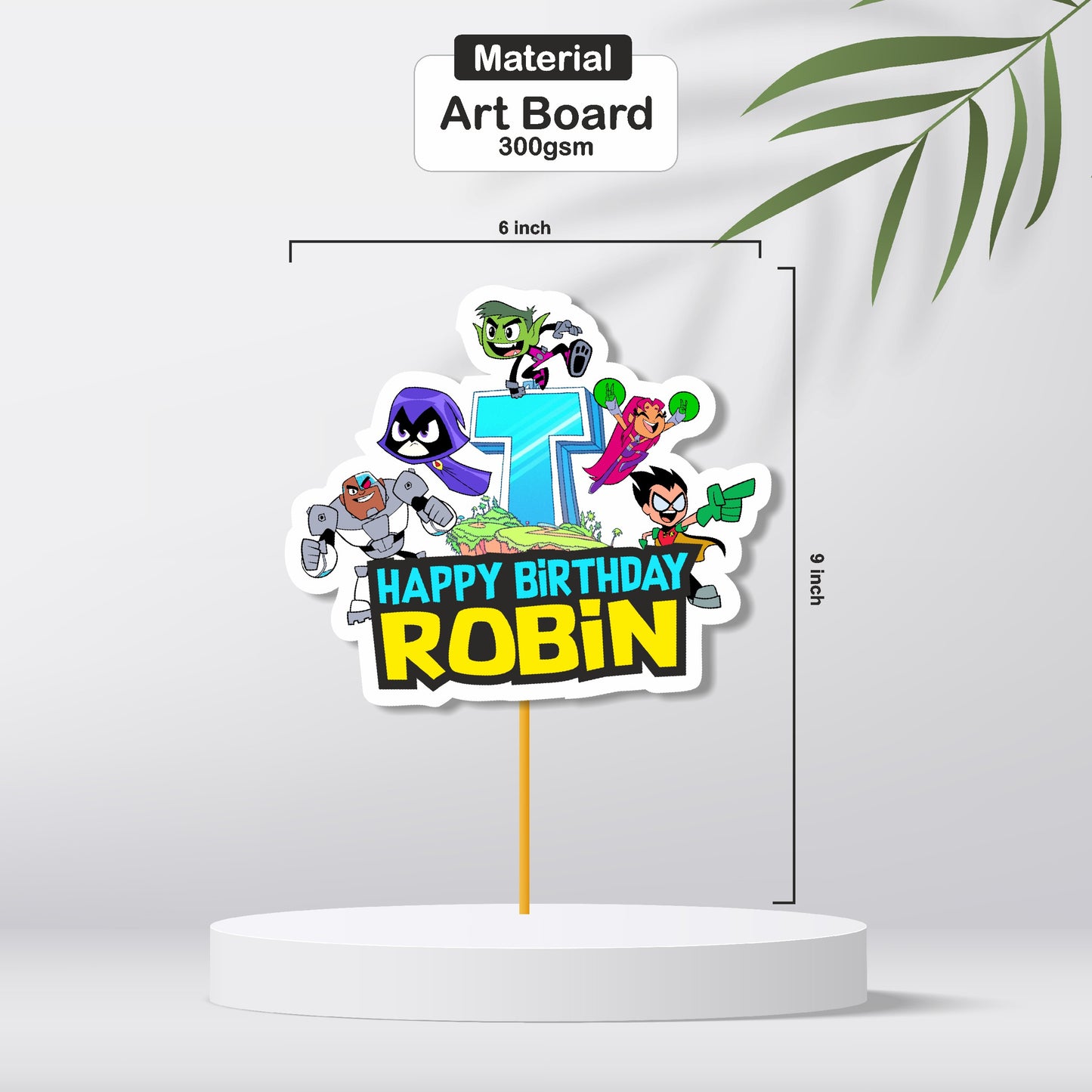 Teen Titans Theme Personalized Caketopper